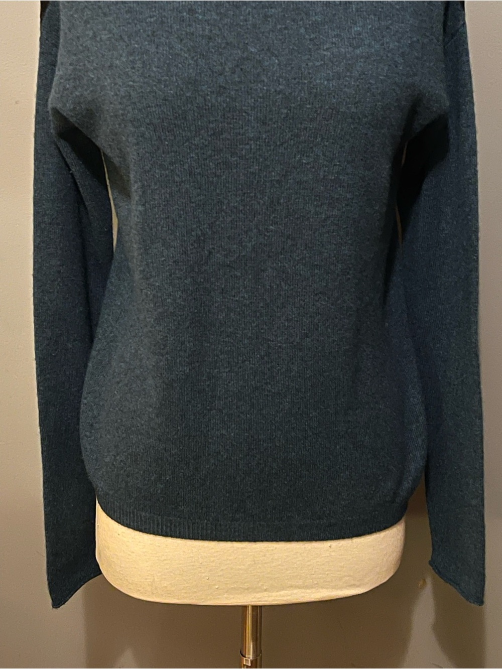 Repeat Cashmere Silver Edition Colorblock Teal & Black Cowl Neck Sweater S - Picture 7 of 14